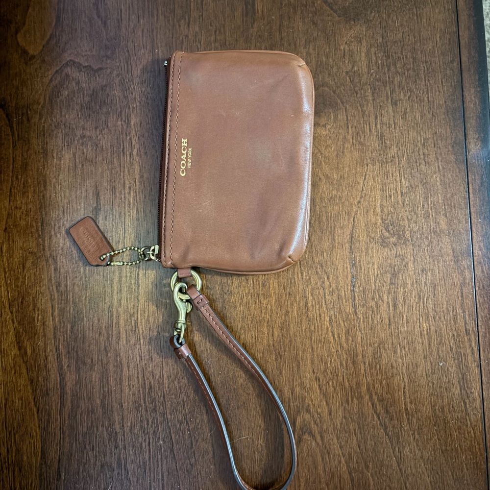 Coach Brown Leather Wristlet